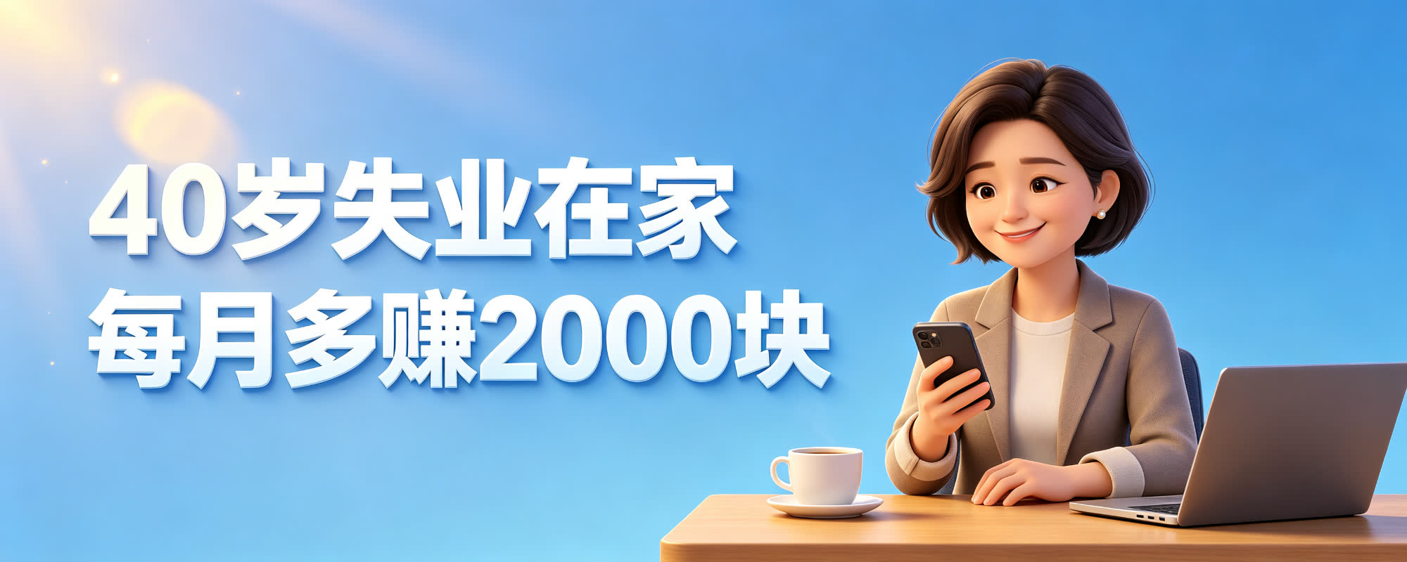40岁失业在家 每月多赚2000块