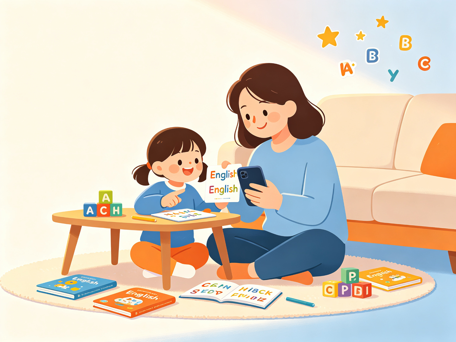妈妈陪孩子用词多多学英语